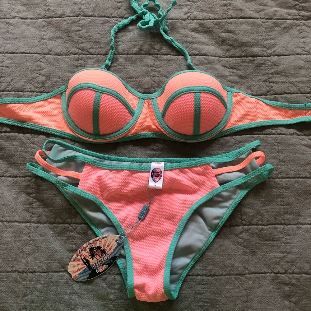 NWT Neon Color Block Bikini!